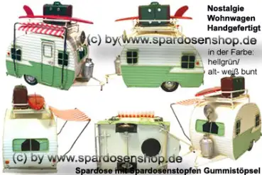 Nostalgie Wohnwagen hellgrün Gesamt